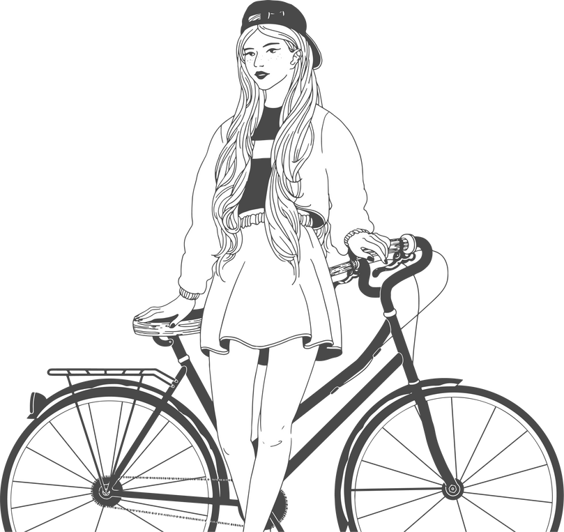 Woman with Her Bicycle